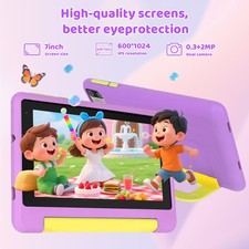 Kids Tablet 7in Tablet for Kids 64GB Android 13 WiFi with Shockproof purple