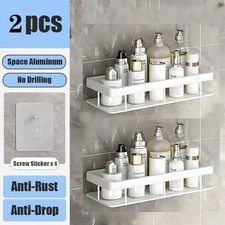 No-Drill Bathroom Shelf Shower Corner Rack Wall Mounted Storage Organizer