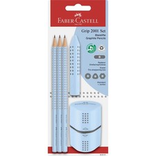 Faber-Castell Grip 2001 pencil, eraser, sharpener, set, sky blue 580074