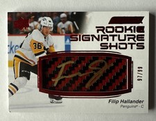 FILIP HALLANDER 2023-24 Engrained /99 SP AUTO ROOKIE Red Stick RC #97/99 UD #FH