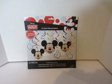 Disney Mickey Mouse 12 Swirl Party Decoration Set- New 7002BK 