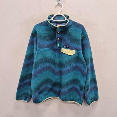 Patagonia Synchilla Snap-T Fleece Damen Large grün blau Wave Aurora Borealis