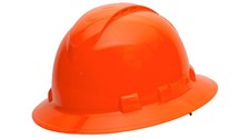 Pyramex Ridgeline Full Brim Hard Hat 4 Point Ratchet Hi Vis Orange Vented