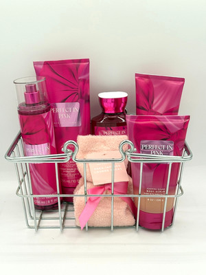 Bath & Body Works Perfect Pink Mist Scrub Cream Creamy & Gel Wash 7PC Gift Set