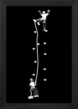 Quadro Stampa su Tela Climber And Belayer Mounta Incorniciato Wall Art Poster