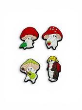 4 Toadstool Mushroom/Woodland Critter Pvc Croc Shoe Charms