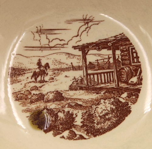 Wallace El Rancho Western Cowboy Round Deep Vegetable Serving Bowl 8 5/8” - Picture 2 of 5