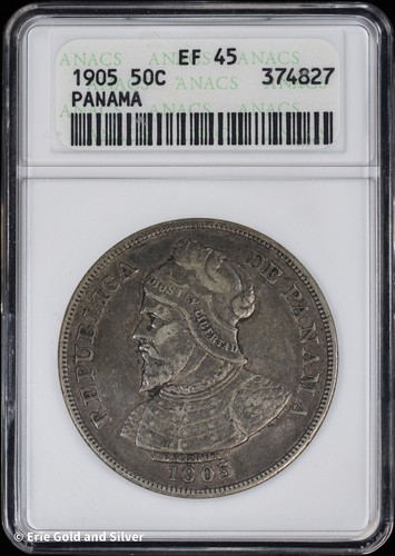 1905 Panama 50 Centesimos ANACS XF 45 | Soap Box Holder