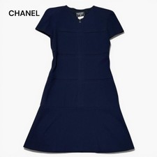 CHANEL Dress 38 Used 89cm Length 41cm Shoulder 15cm Sleeve Black