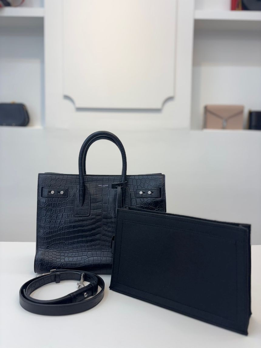 Saint Laurent Crocodile Supplement SAC JOUR Sac de Jour tote e borsa a tracolla