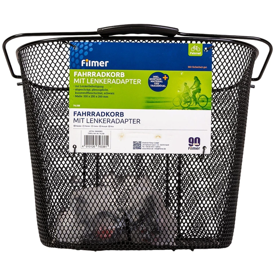 Lenker-Korb Schnell-Befestigung Fahrrad-Korb + Halterung Einkauf Fahrrad-Tasche - Bild 3 von 4