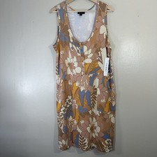 Tribal Women's Large Floral Printed Snap Shirt Dress With Pockets NEW