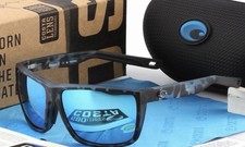 Costa Del Mar Rincon II Men's Square Polarized Sunglasses Gray Camo Blue Lens