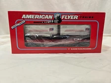 American Flyer TCA Burlington Northern Flat Car W/ Vans 6-48491