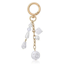 Cute Pearl Bag Charms for Handbags, Irregular Shell Bead Bag Keychain Charm, ...