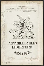 Pepperell Manufacturing Company Dragon logo brand Cotton Goods, Both Brown