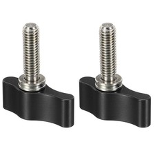 Threading Rotating Knob, 2Pcs T Type M5 17mm Camera Thumb Screw,Black,Aluminum