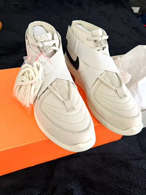 Nike Air Fear of God 1 Men's White/Black High Top Lace-Up Strap Sneakers NWB