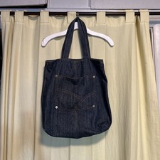 Handmade Distressed Blue Jean Denim shopper tote Handbag Pockets Boho Vibe