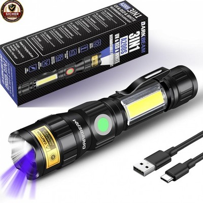 DARKBEAM UV 365nm Taschenlampen USB Aufladbar Schwarzlicht, LED Taschenlampe 3