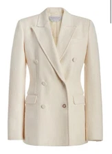 $2,500 Gabriela Hearst Gavin Blazer in Ivory Silk Virgin Wool. NWT Size 42z