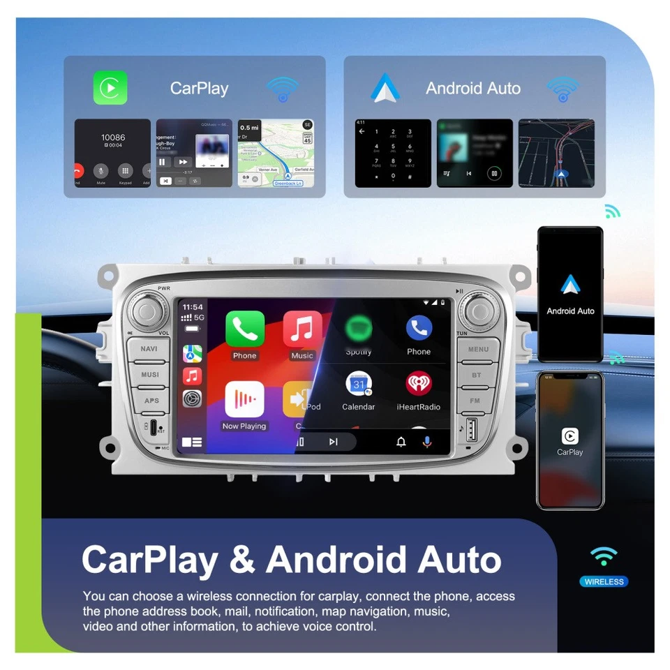 DAB+ Carplay Autoradio Für Ford Mondeo MK4 2008-2011 Android 15 GPS 4G+64GB Kam+ - Bild 3 von 4
