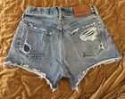 Moussy Vintage Blue Distressed Denim Jean Shorts Size 24 — photo 4