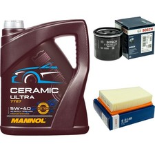 Pakiet inspekcyjny BOSCH 5L MANNOL Ceramic 5W-40 do Renault Fluence 2.0 16V 1.6