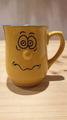 Vintage klassische gelbe Passatwinde Ausdruck Tasse lustiges Gesicht Neuheit 
