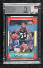 BAS 1986-87 Fleer Terry Cummings #20 BAS BGS Encased with Relic Auto k0q