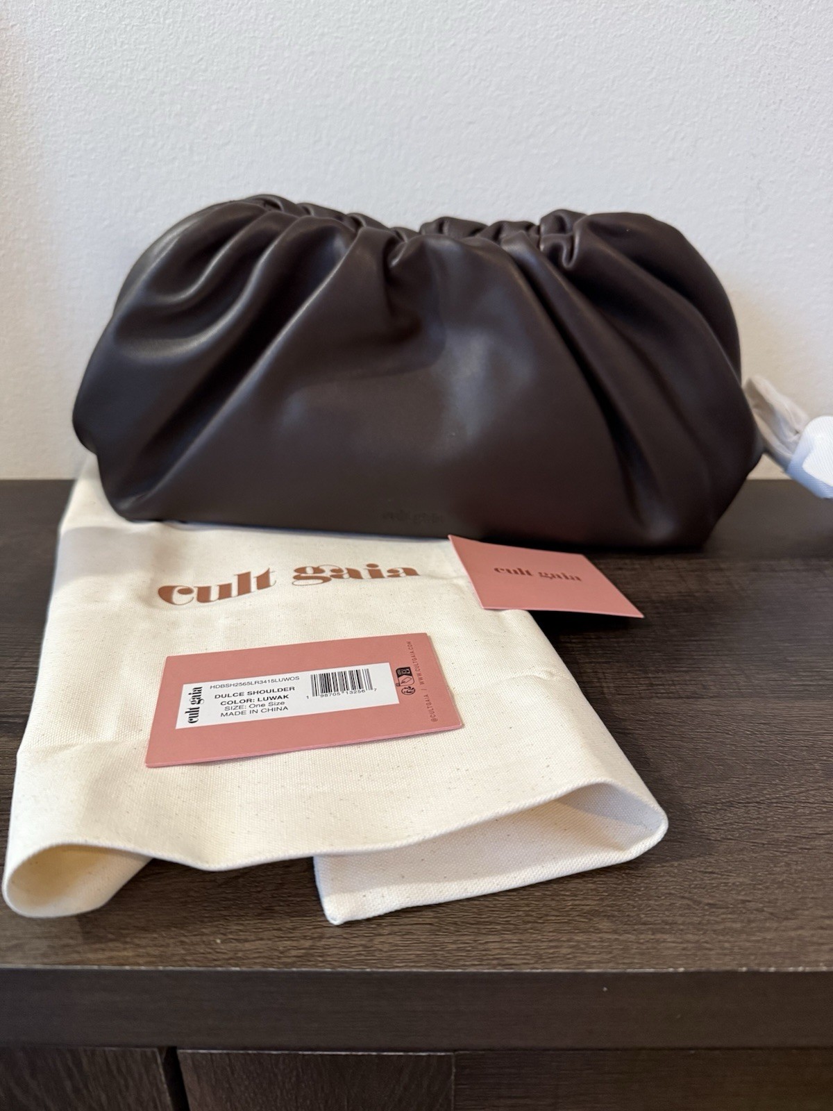 Borsa a tracolla/frizione CULT GAIA Dulce colore Luwak $598 prezzo al dettaglio consigliato nuova con etichette e sacchetto antipolvere