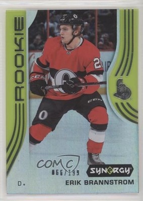 2019 Upper Deck Synergy Rookies Green 66/199 Erik Brannstrom #77 Rookie RC au7