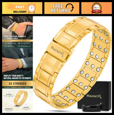 3x Strength Magnetic Bracelet for Men - Titanium, Adjustable Length, Gift Boxed