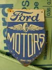 VINTAGE FORD MOTOR COMPANY 8" PORCELAIN SIGN GENUINE PARTS & SERVICE AUTOMOBILE