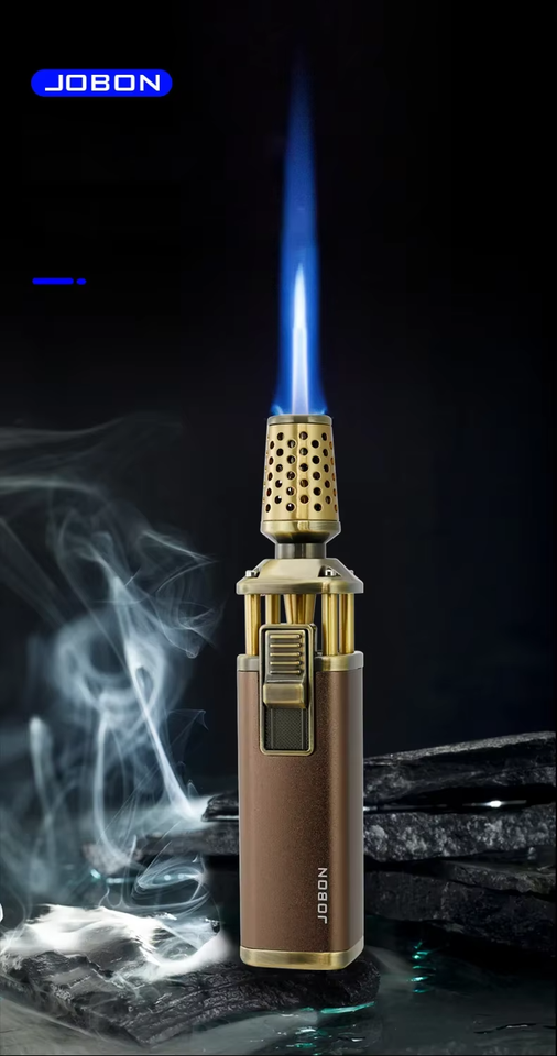 JOBON Strong Blue Flame Inflatable Cigar Lighter Outdoor Windproof ...