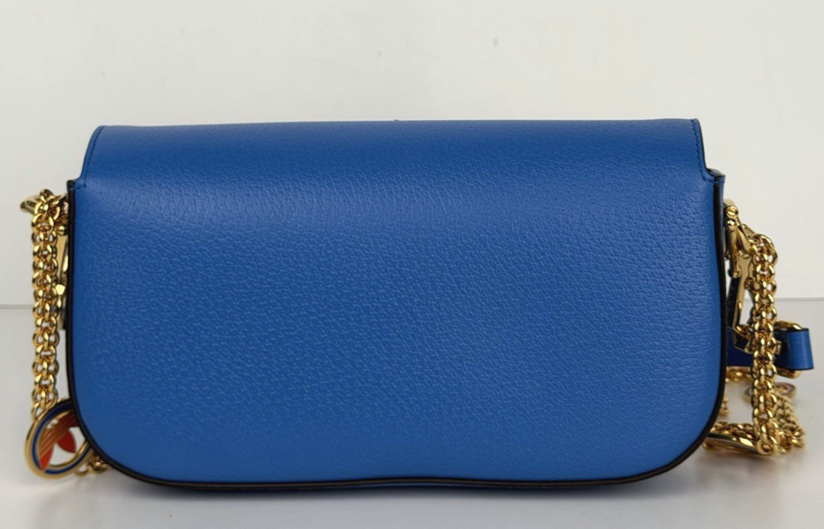 Gucci x Adidas Horsebit Small in Blue and White Leather Shoulder