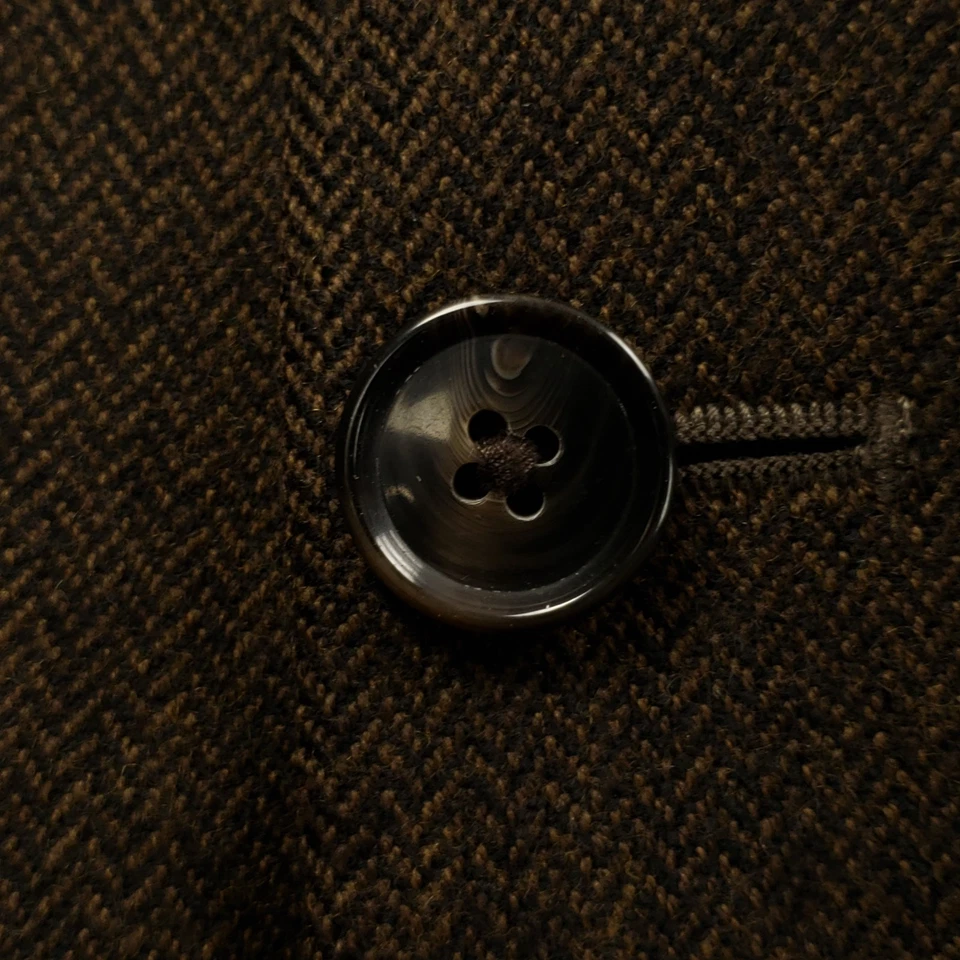 Stafford Vtg Wool Blazer Men's 44S (31.5" sleeve) Brown Herringbone Three Button - Image 3 of 4