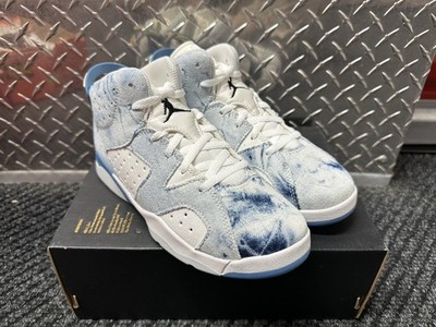 Jordan 6 Retro PS Washed Denim Sneaker DX6176-100 Size 3Y | eBay