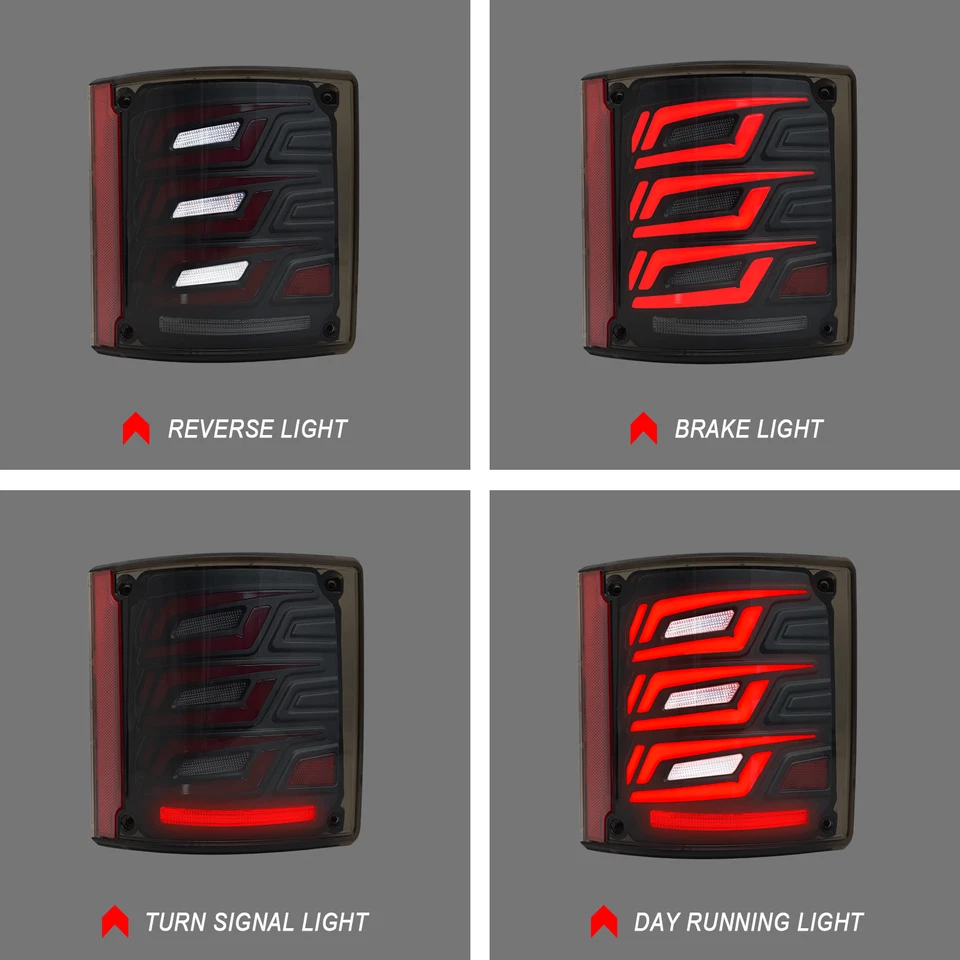 Smoked LED Rear Tail Lights For 1973-1987 Chevy C10 GMC Suburban Jimmy Blazer Foto 3 de 4