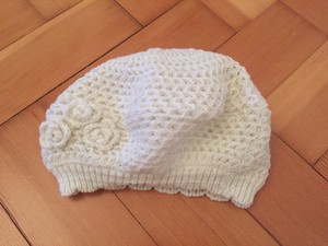 cream baby hat