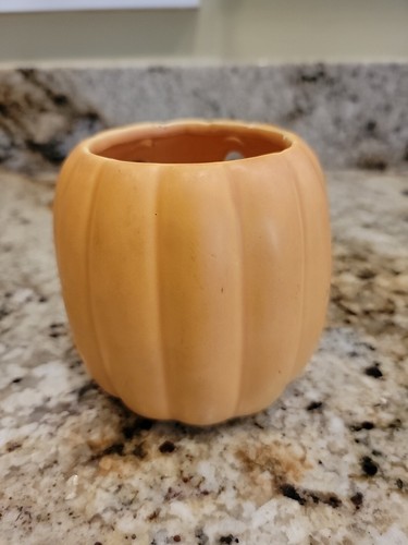 Haeger Jack O Lantern Candle Votive Halloween Pumpkin Ceramic Orange, Happy Face - Picture 4 of 7