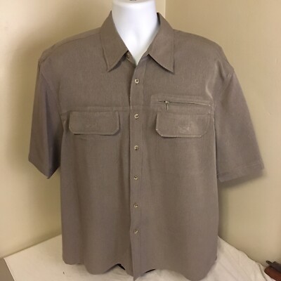Destination 10000 Feet Above Sea Level Mens Shirt Fishing Vented 2XL XXL Gray FS