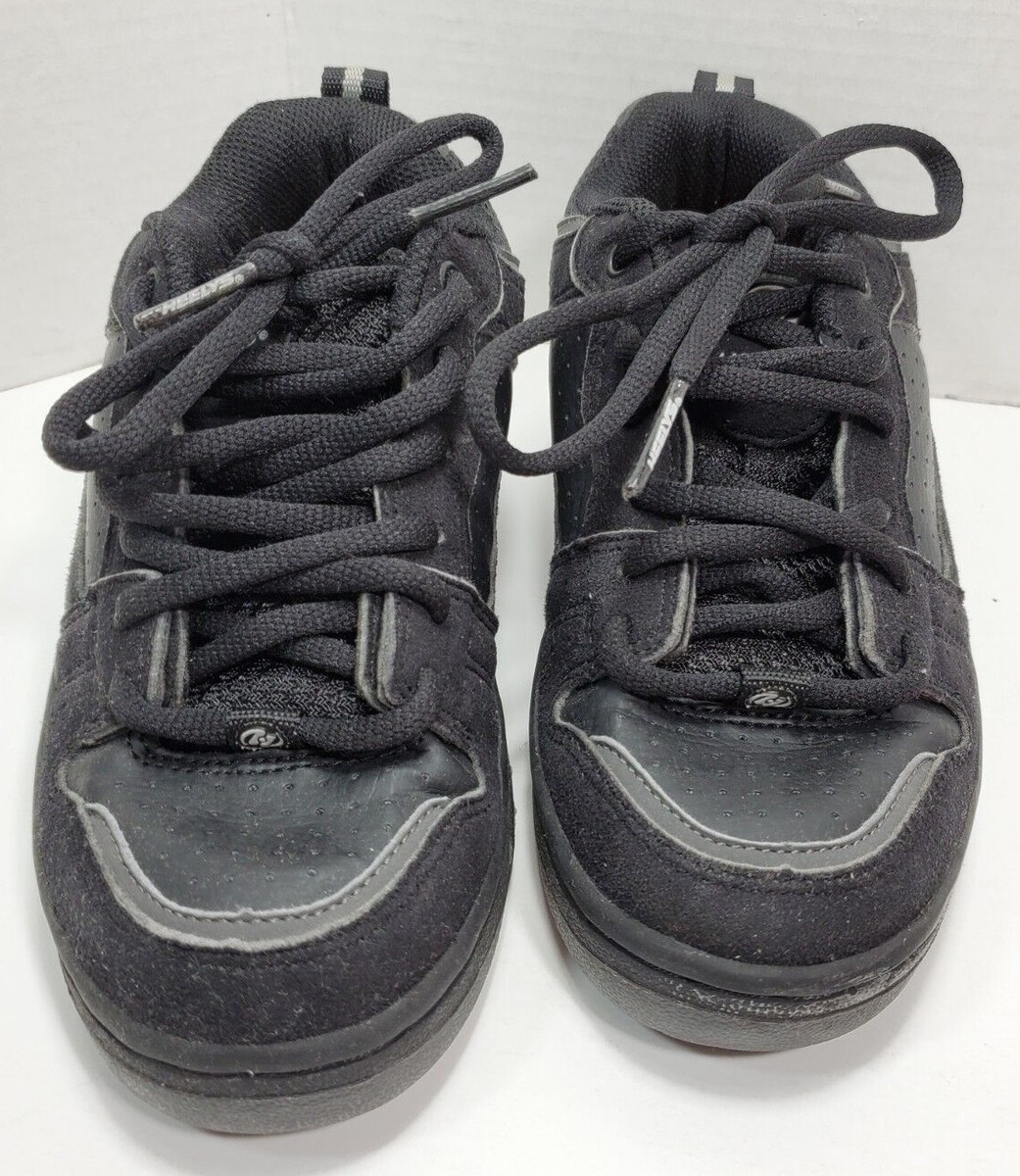 HEELYS Size 3 youth UK 2 Vapor #7135 BLACK LEATHER SUEDE SHOE