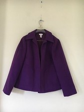 CHICO'S Size 1 Plum Purple Jacket Coat Blazer Women Formal Stylish Modern