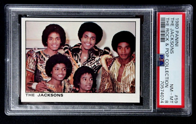 MICHAEL JACKSON THE JACKSONS 1980 PANINI ROCK & POP CARD #59 PSA 8