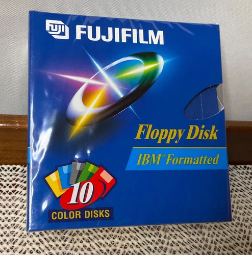Fujifilm 2HD High Density 3.5" Floppy Colored Disk 10 Pack Retail Sealed 1.44 MB