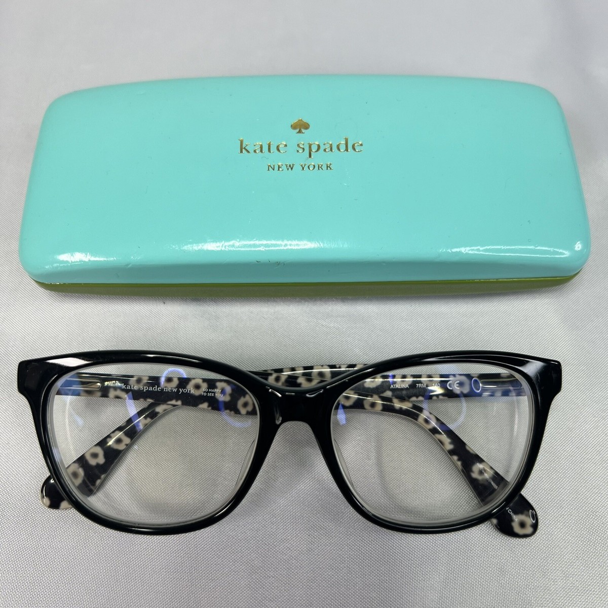 Kate Spade Women's Eyeglasses Atalina 7RM Black Semi Cat Eye
