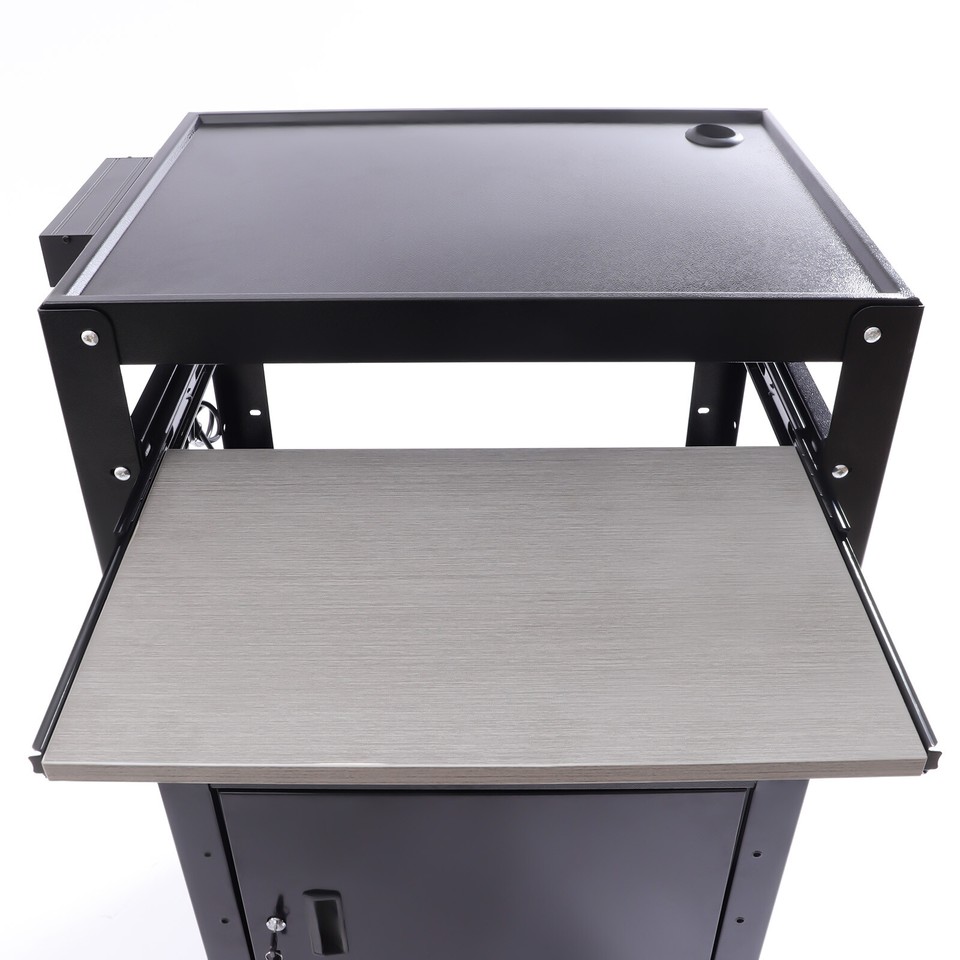 31.5-43'' Adjustable 3-layers Media Laptop Computer AV Cart Tabel w ...