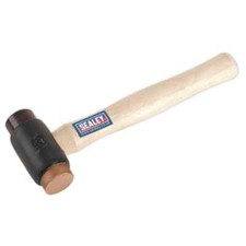 Sealey Copper/Rawhide Faced Hammer 2.25lb Hickory Shaft Garage Workshop DIY