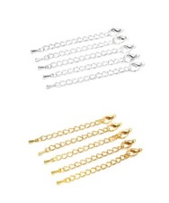5 Stück Kettenverlängerung  Verlängerung Karabiner  gold silber 